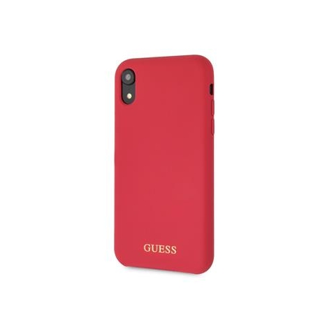 GUHCI61LSGLRE Guess Silicone Gold Logo Pouzdro Red pro iPhone XR