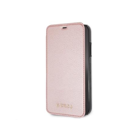GUFLBKI61IGLTRG Guess PU Leather Book Case Iridescent Rose Gold pro iPhone XR