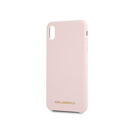 KLHCI61SLLPG Karl Lagerfeld Gold Logo Silicone Case Pink pro iPhone XR