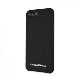 KLHCI8LSLBKS Karl Lagerfeld Silver Logo Silicone Case Black pro iPhone 7/8 Plus