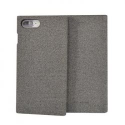 SoSeven Premium Gentleman Book Case Fabric Grey pro iPhone 6 / 6S / 7/8 Plus