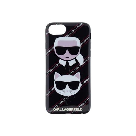 KLHCI8CNVKC Karl Lagerfeld Karl Choupette Canvas TPU Case Black pro iPhone 7/8