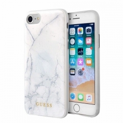 Guess pouzdro gumové Apple iPhone 7/8 GUHCI8HYMAWH Marble bílé