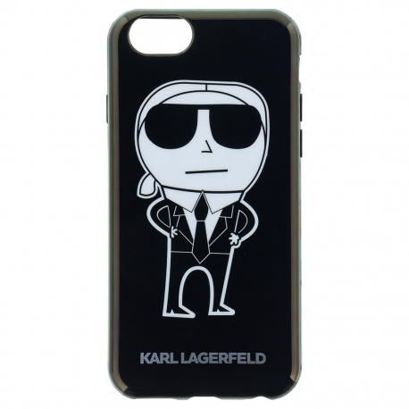 Púzdro Karl Lagerfeld gumené Apple iPhone 6/6S KLHCP6HTKKA K-Team čierne