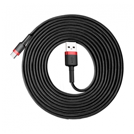 Baseus Cafule kábel USB / USB-C QC 3.0 2A 3m, čierny/červený