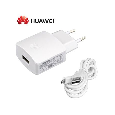 HW-050200E3W Huawei USB Cestovní Dobíjecí + microUSB Datový Kabel White (Bulk)