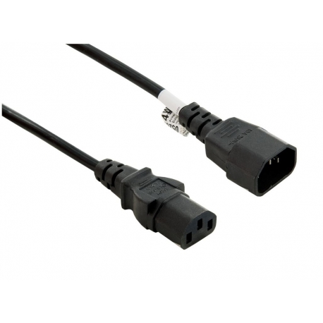 4World Napájecí kabel prodlužovací 3pin 1.8m Black