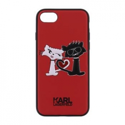 KLHCP7CL1RE Karl Lagerfeld  Choupette in Love Hard Case Red pro iPhone 7
