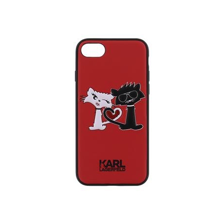 KLHCP7CL1RE Karl Lagerfeld Choupette in Love Hard Case Red pro iPhone 7