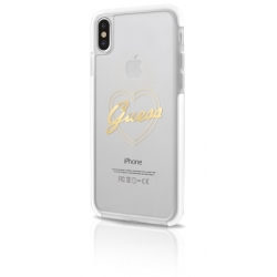 GUHCPXSHGO Guess ShockProof Zadní Kryt Gold Heart pro iPhone X / XS