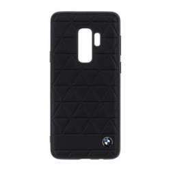 BMHCS9LHEXBK BMW Hexagon Leather Hard Case Black pro Samsung G965 Galaxy S9 Plus