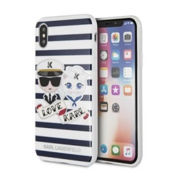 KLHCPXKSS Karl Lagerfeld Sailor Stripes TPU Case Black pro iPhone X