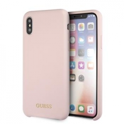 GUHCPXLSGLLP Guess Silicone Cover Gold Logo Light Pink pro iPhone X/XS